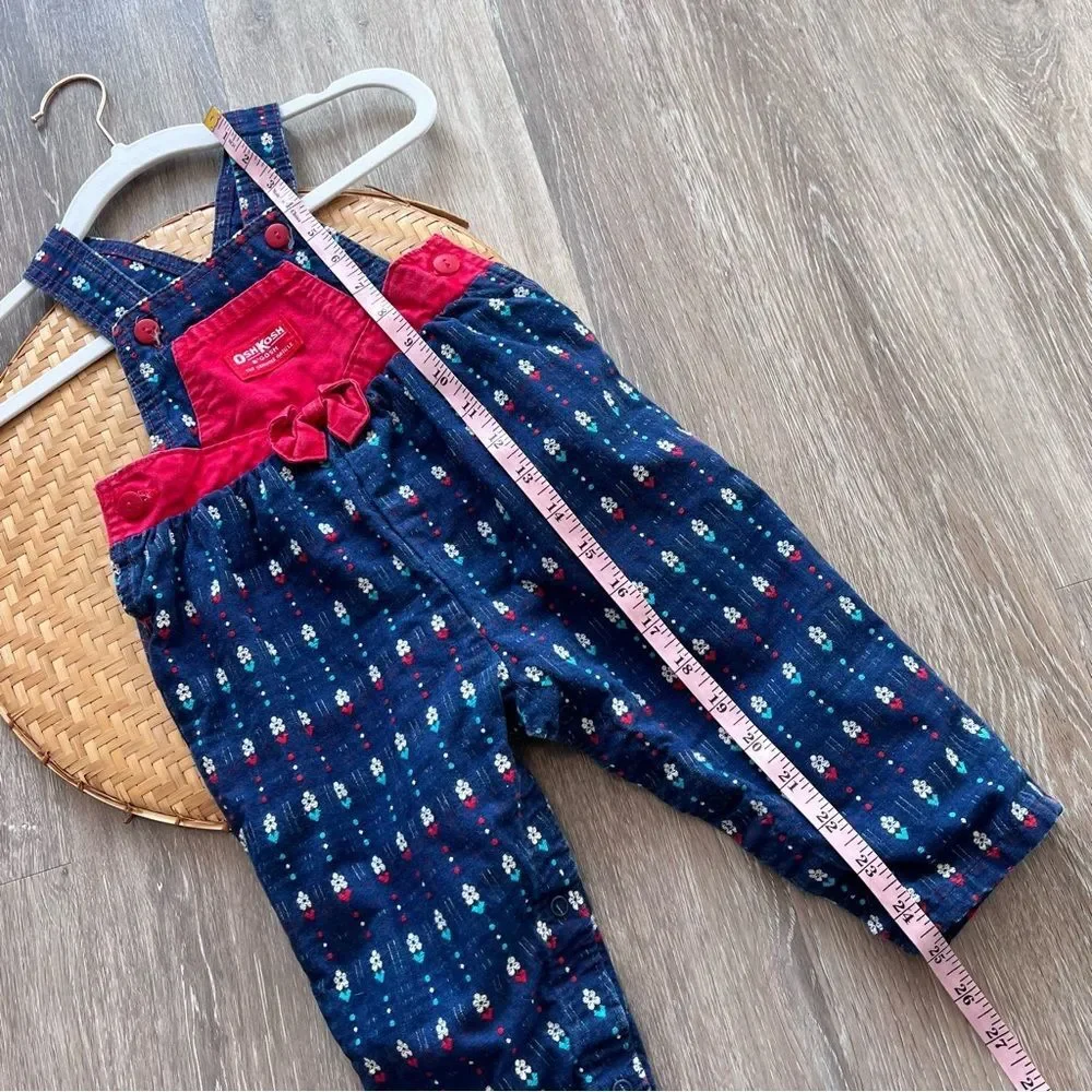 Vintage 1990’s oshkosh bgosh vestbak flower print overalls‎